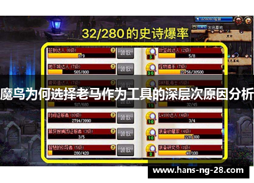 魔鸟为何选择老马作为工具的深层次原因分析